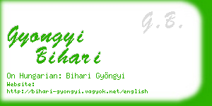 gyongyi bihari business card
