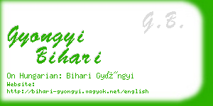 gyongyi bihari business card
